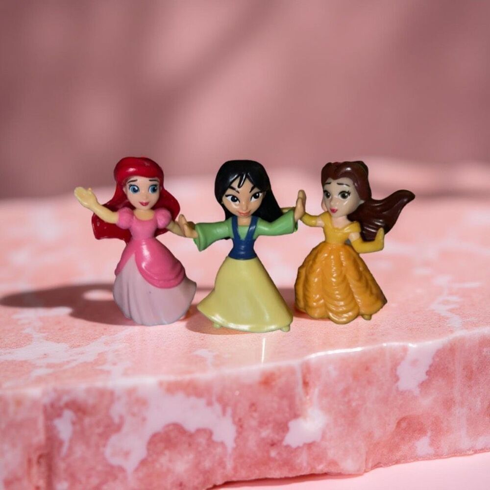 3 Disney Princess Toys Mcdonald’s 2020 Belle, Mulan & Ariel Figures B18
